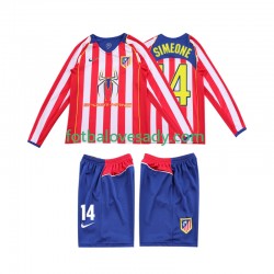 Atlético Madrid Retro SIMEONE 14 2004 2005 Děti Fotbalový dres Domácí Dlouhý rukáv