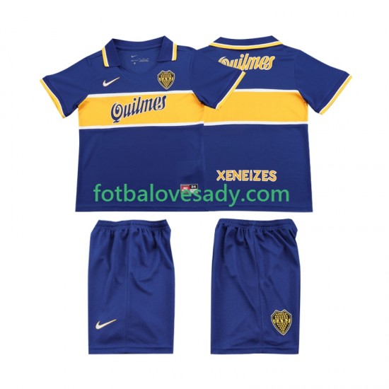 CA Boca Juniors Retro 1996 1997 Děti Fotbalový dres Domácí Krátký rukáv