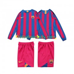 FC Barcelona Retro 2005 2006 Děti Fotbalový dres Domácí Dlouhý rukáv