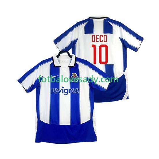 FC Porto Retro DECO 10 2003 2004 Muži Fotbalový dres Domácí Krátký rukáv
