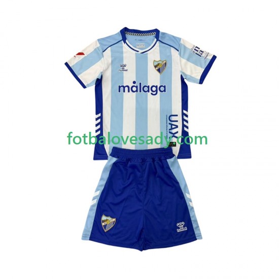 Málaga CF Děti Fotbalový dres Domácí 2025-2026 Krátký rukáv