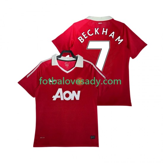Manchester United Retro BECKHAM 7 2010 2011 Muži Fotbalový dres Domácí Krátký rukáv