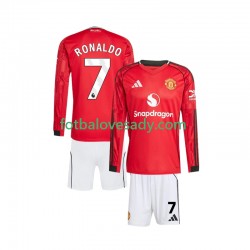 Manchester United Cristiano Ronaldo 7 Děti Fotbalový dres Domácí 2025-2026 Dlouhý rukáv