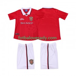Manchester United Retro 1999 2000 Děti Fotbalový dres Domácí Krátký rukáv