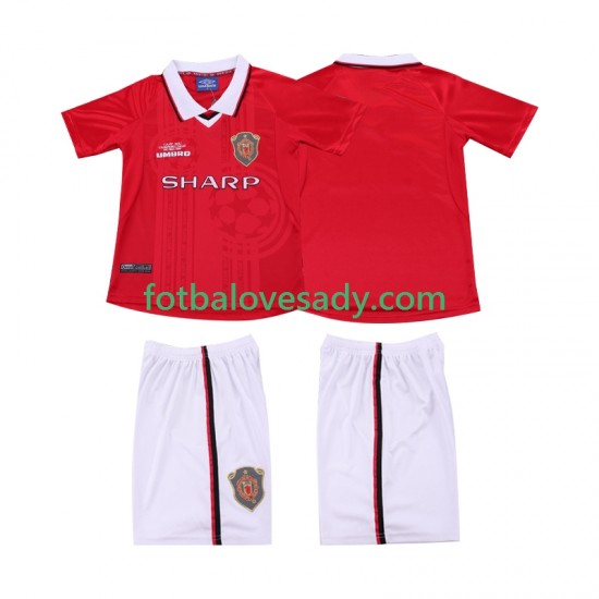 Manchester United Retro 1999 2000 Děti Fotbalový dres Domácí Krátký rukáv