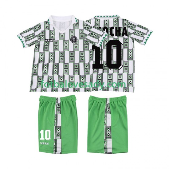 Nigérie Retro OKOCHA 10 1994 Děti Fotbalový dres Venkovní Krátký rukáv
