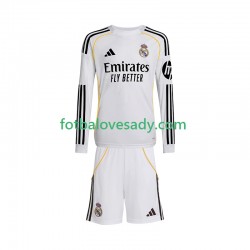 Real Madrid Děti Fotbalový dres Domácí 2025-2026 Dlouhý rukáv