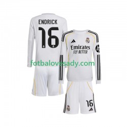 Real Madrid Endrick 16 Děti Fotbalový dres Domácí 2025-2026 Dlouhý rukáv