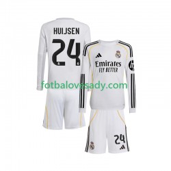 Real Madrid Huijsen 24 Děti Fotbalový dres Domácí 2025-2026 Dlouhý rukáv