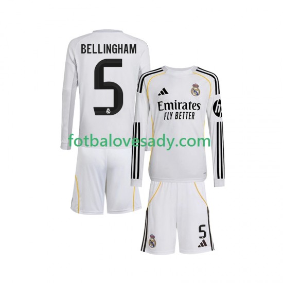 Real Madrid Jude Bellingham 5 Děti Fotbalový dres Domácí 2025-2026 Dlouhý rukáv