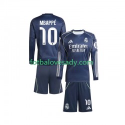 Real Madrid Kylian Mbappe 10 Děti Fotbalový dres Venkovní 2025-2026 Dlouhý rukáv
