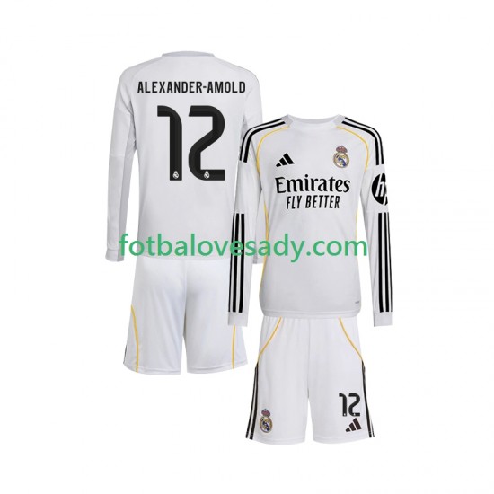 Real Madrid Trent Alexander-Arnold 12 Děti Fotbalový dres Domácí 2025-2026 Dlouhý rukáv