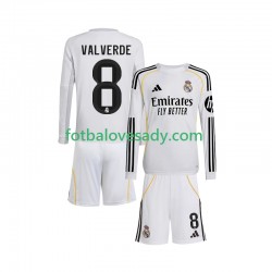 Real Madrid Valverde 8 Děti Fotbalový dres Domácí 2025-2026 Dlouhý rukáv