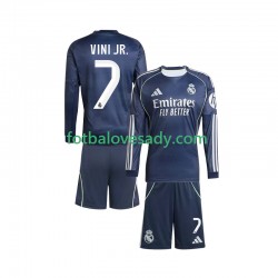 Real Madrid Vinicius Junior 7 Děti Fotbalový dres Venkovní 2025-2026 Dlouhý rukáv