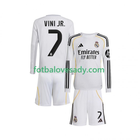 Real Madrid Vinicius Junior 7 Děti Fotbalový dres Domácí 2025-2026 Dlouhý rukáv