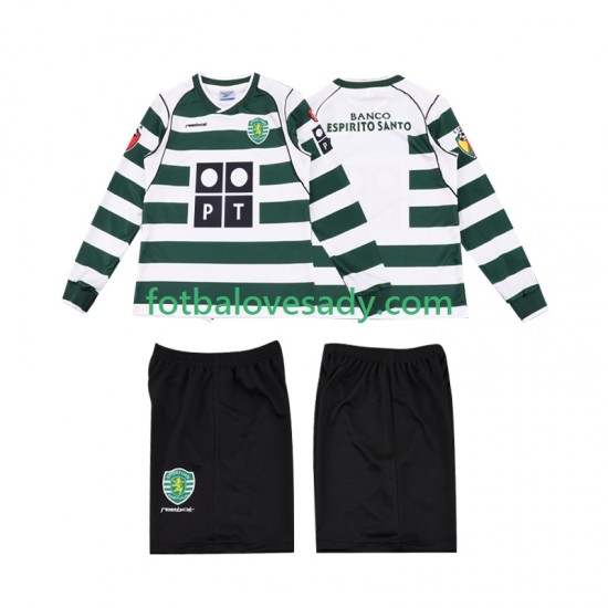 Sporting CP Retro 2001 2003 Děti Fotbalový dres Domácí Dlouhý rukáv