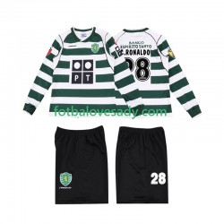 Sporting CP Retro Cristiano Ronaldo 28 2001 2003 Děti Fotbalový dres Domácí Dlouhý rukáv